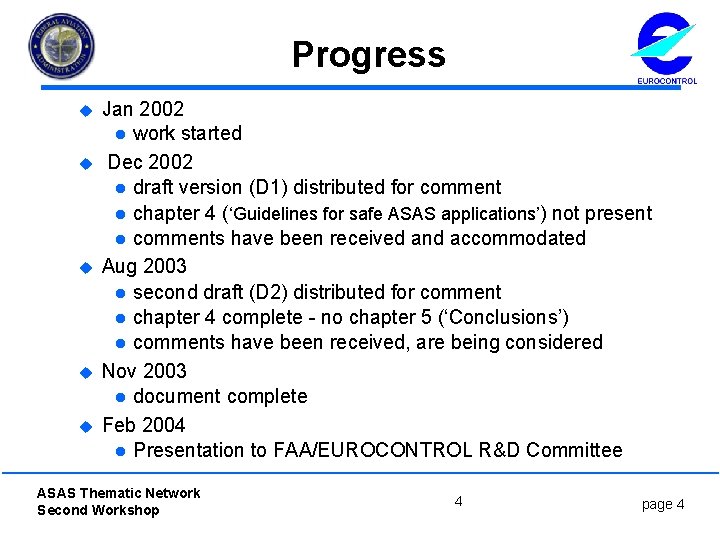 Progress u u u Jan 2002 l work started Dec 2002 l draft version