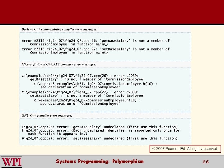 Systems Programming: Polymorphism 26 