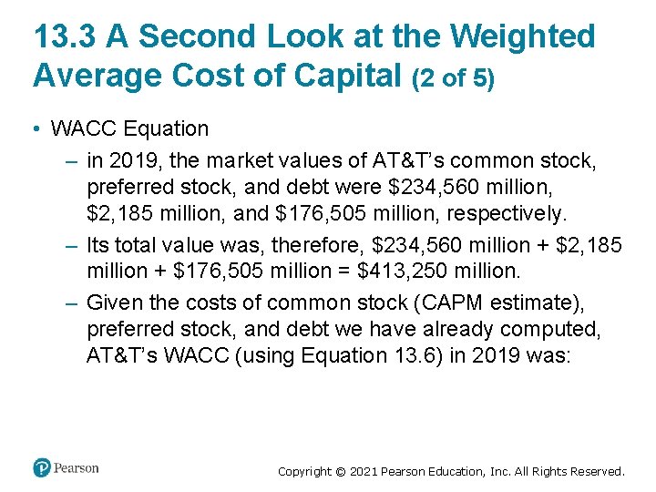 13. 3 A Second Look at the Weighted Average Cost of Capital (2 of