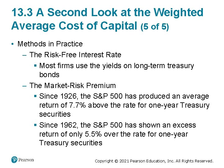13. 3 A Second Look at the Weighted Average Cost of Capital (5 of