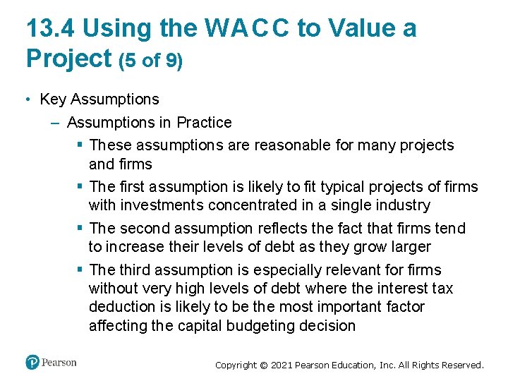 13. 4 Using the W A C C to Value a Project (5 of