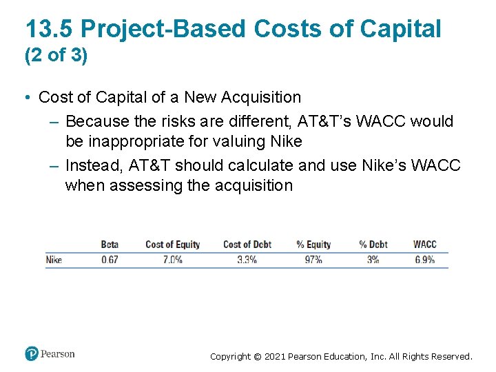 13. 5 Project-Based Costs of Capital (2 of 3) • Cost of Capital of