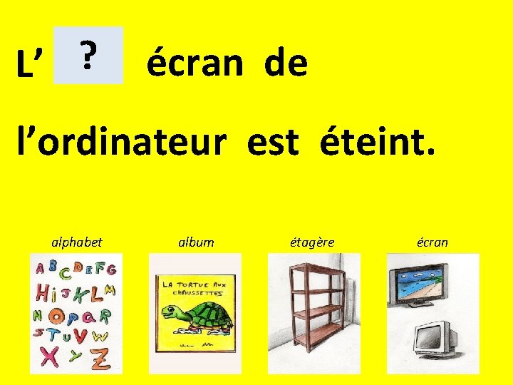 ? écran de L’ de l’ordinateur est éteint. l’ordinateur est éteint. alphabet album étagère