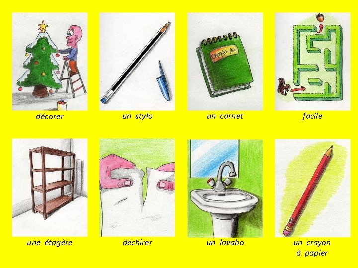 décorer un stylo un carnet facile une étagère déchirer un lavabo un crayon à