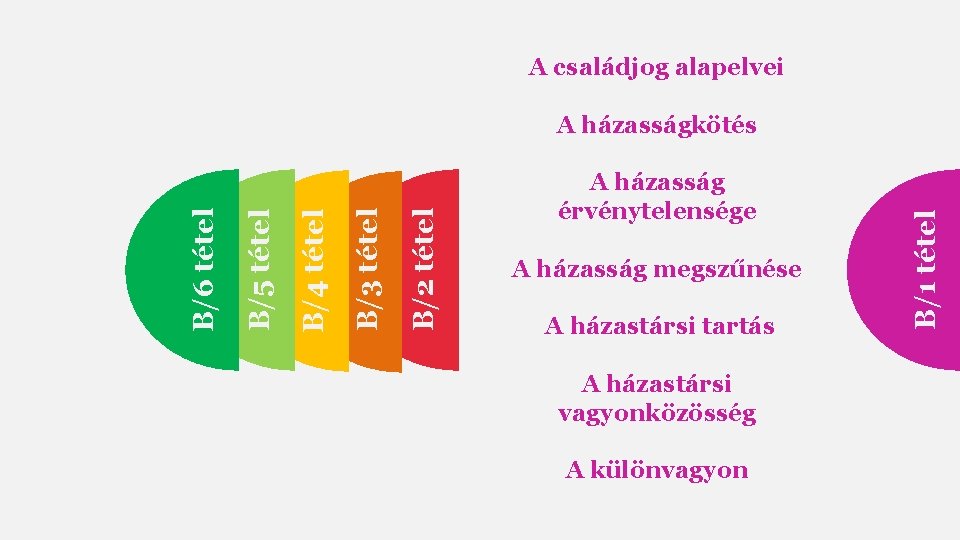 A családjog alapelvei A házasság érvénytelensége A házasság megszűnése A házastársi tartás A házastársi