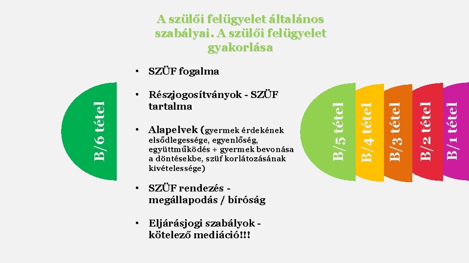 A szülői felügyelet általános szabályai. A szülői felügyelet gyakorlása • SZÜF rendezés megállapodás /