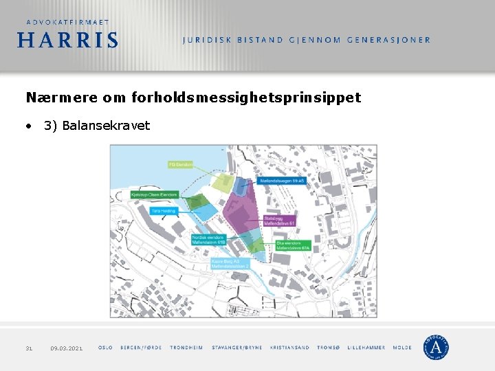 Nærmere om forholdsmessighetsprinsippet • 3) Balansekravet 31 09. 03. 2021 