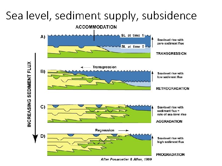 Sea level, sediment supply, subsidence 