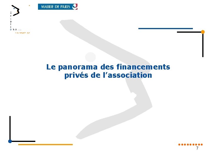 Le panorama des financements privés de l’association 7 