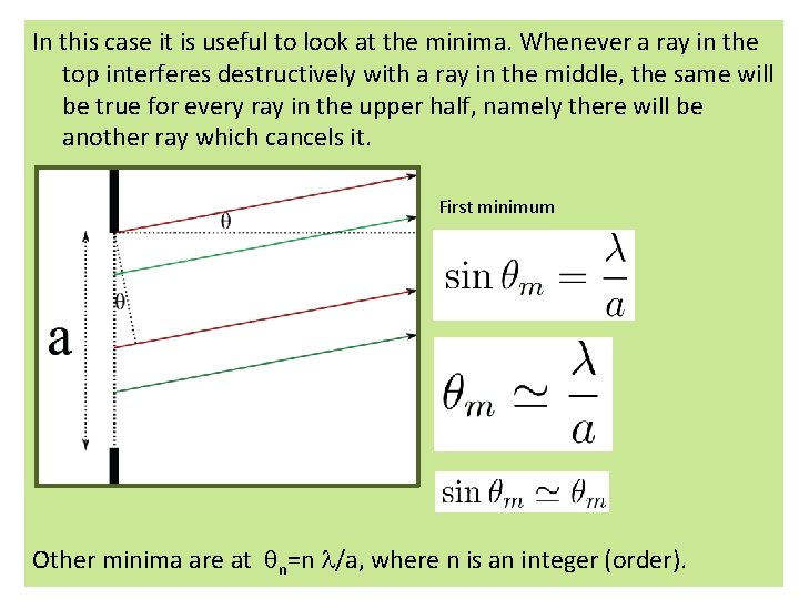 In this case it is useful to look at the minima. Whenever a ray In this case it is useful to look at the minima. Whenever a ray