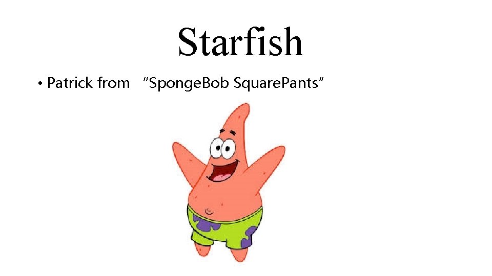 Starfish • Patrick from “Sponge. Bob Square. Pants” 