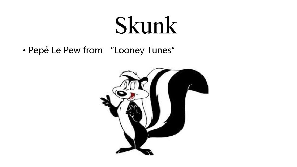 Skunk • Pepé Le Pew from “Looney Tunes” 