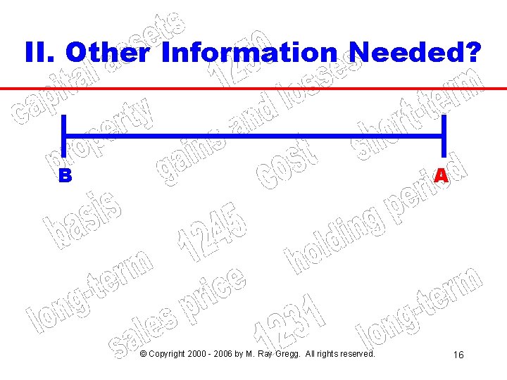 II. Other Information Needed? B A © Copyright 2000 - 2006 by M. Ray II. Other Information Needed? B A © Copyright 2000 - 2006 by M. Ray