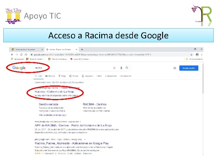 Apoyo TIC Acceso a Racima desde Google 