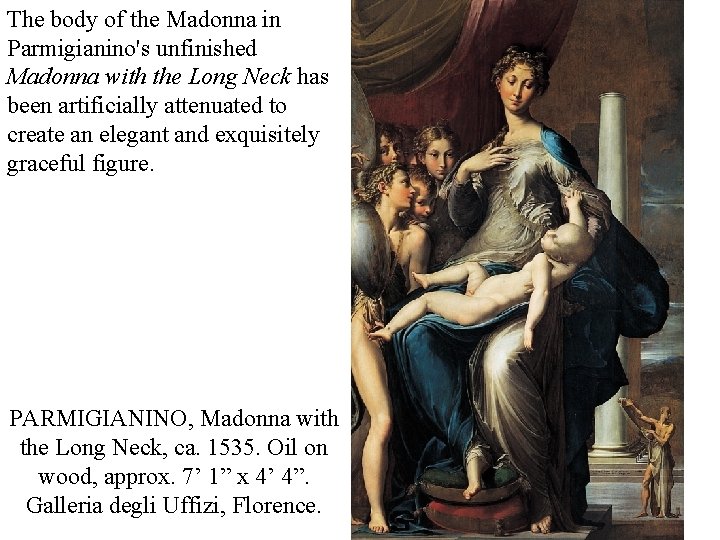The body of the Madonna in Parmigianino's unfinished Madonna with the Long Neck has The body of the Madonna in Parmigianino's unfinished Madonna with the Long Neck has