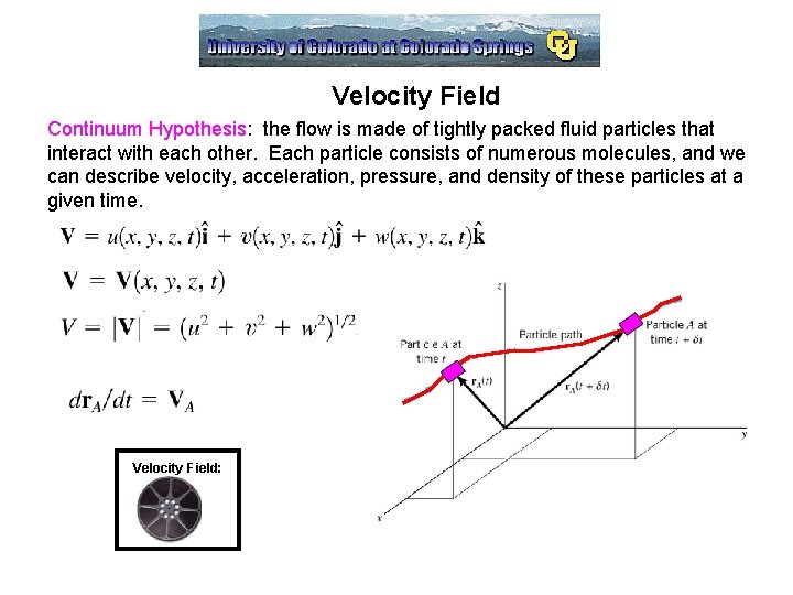 Velocity Field Continuum Hypothesis: the flow is made of tightly packed fluid particles that