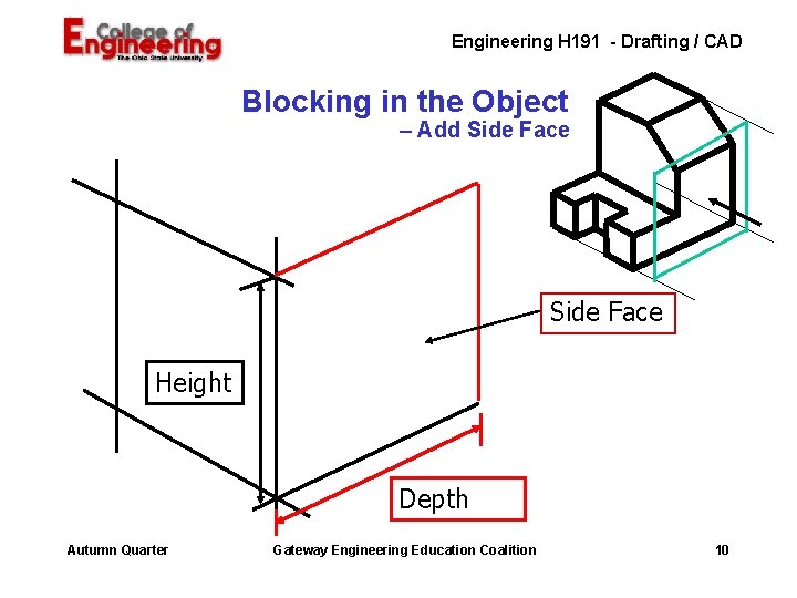 Engineering H 191 - Drafting / CAD Blocking in the Object – Add Side