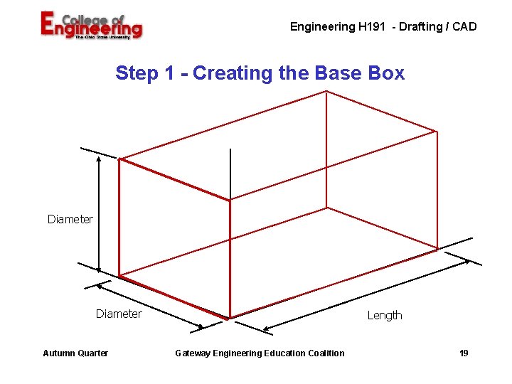 Engineering H 191 - Drafting / CAD Step 1 - Creating the Base Box