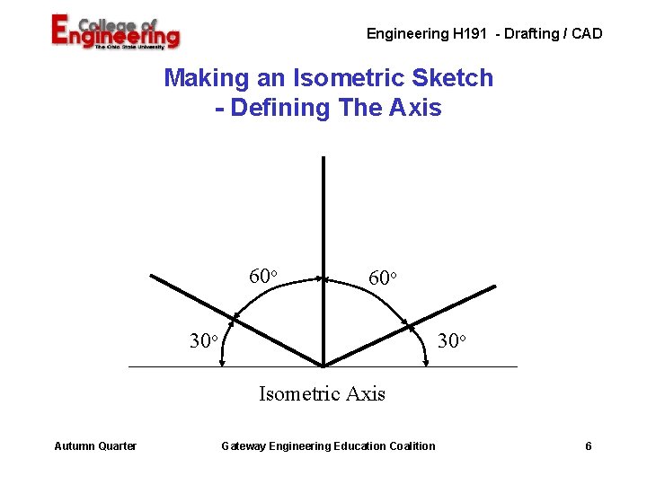 Engineering H 191 - Drafting / CAD Making an Isometric Sketch - Defining The