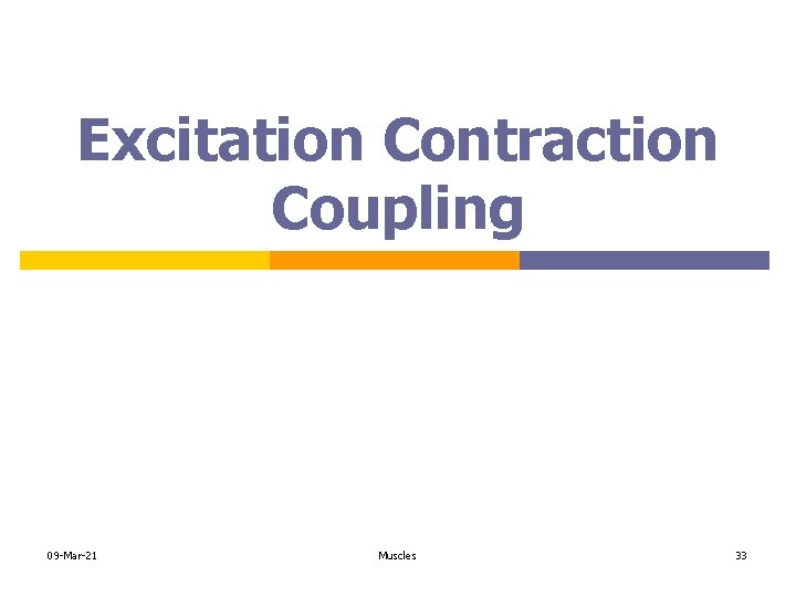 Excitation Contraction Coupling 09 -Mar-21 Muscles 33 