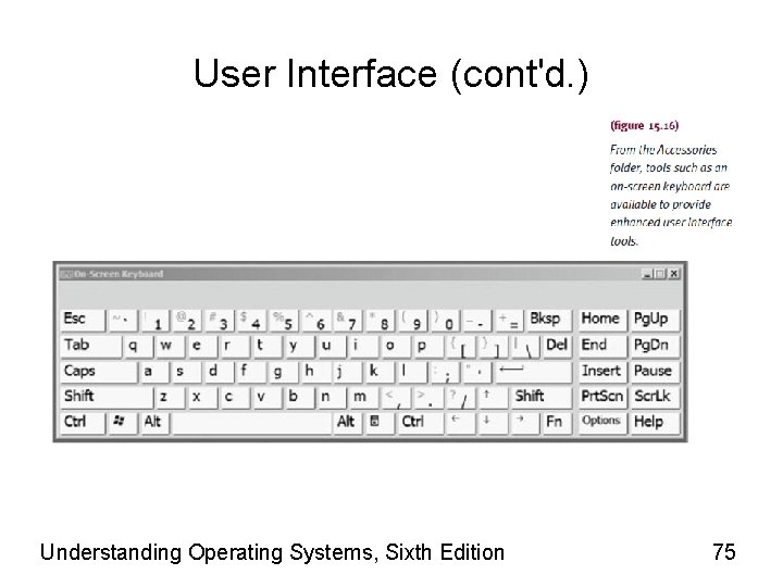 User Interface (cont'd. ) Understanding Operating Systems, Sixth Edition 75 