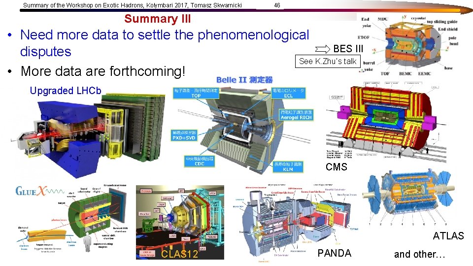 Summary of the Workshop on Exotic Hadrons, Kolymbari 2017, Tomasz Skwarnicki 46 Summary III