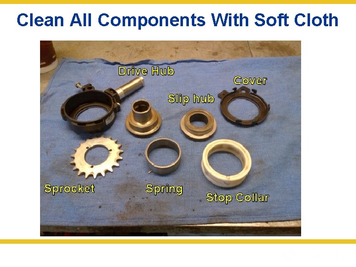 Clean All Components With Soft Cloth Drive Hub Cover Slip hub Sprocket Spring Stop