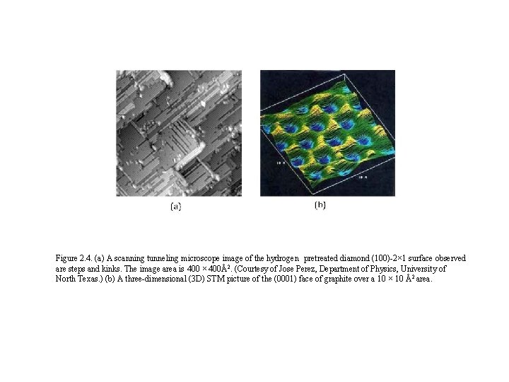 Figure 2. 4. (a) A scanning tunneling microscope image of the hydrogen pretreated diamond