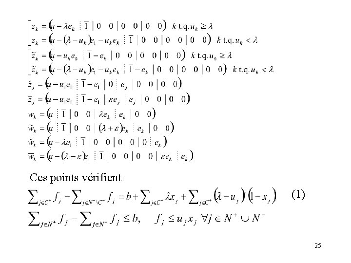 Ces points vérifient (1) 25 