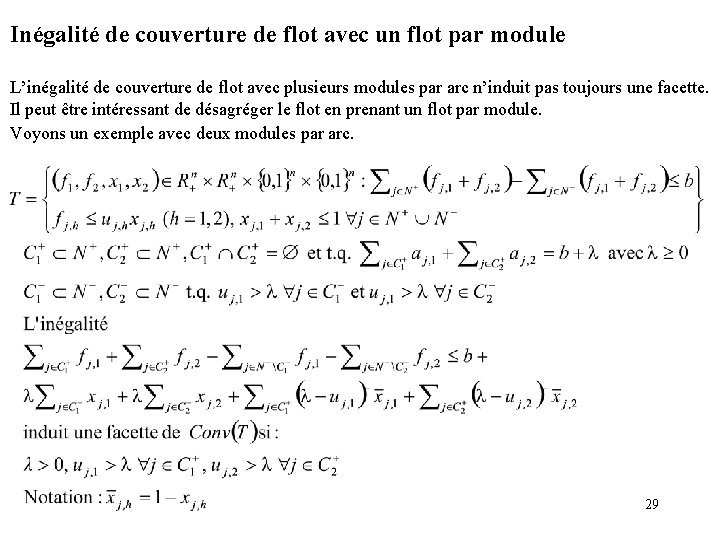 Inégalité de couverture de flot avec un flot par module L’inégalité de couverture de