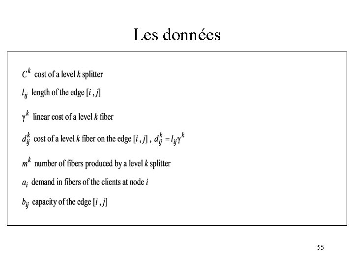 Les données 55 