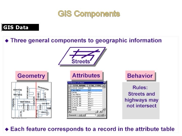 GIS Components GIS Data 