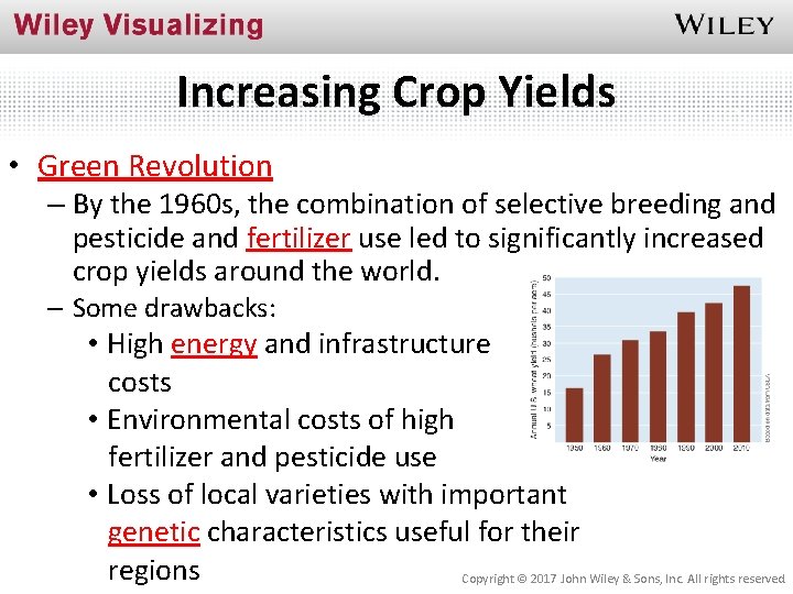 Increasing Crop Yields • Green Revolution – By the 1960 s, the combination of
