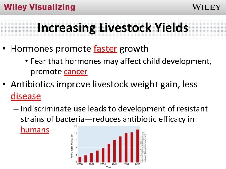 Increasing Livestock Yields • Hormones promote faster growth • Fear that hormones may affect