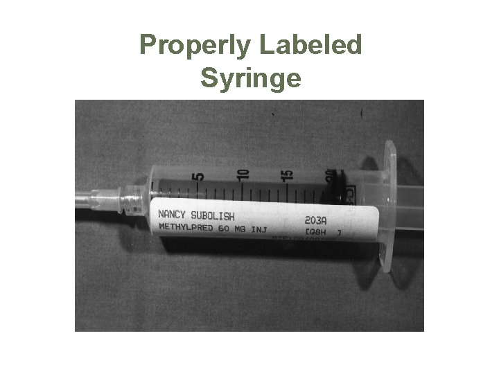 Properly Labeled Syringe 