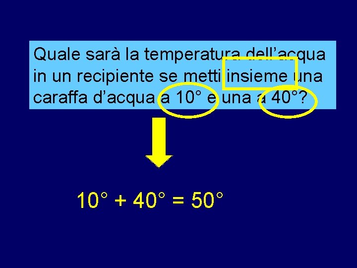 Quale sarà la temperatura dell’acqua in un recipiente se metti insieme una caraffa d’acqua