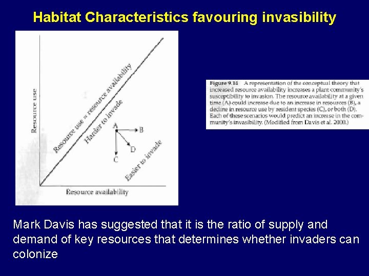 Habitat Characteristics favouring invasibility Mark Davis has suggested that it is the ratio of