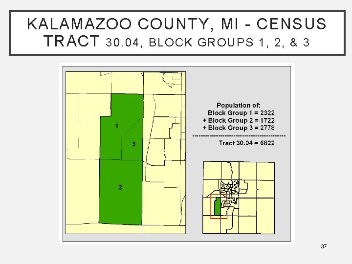 KALAMAZOO COUNTY, MI - CENSUS TRACT 30. 04, BLOCK GROUPS 1, 2, & 3