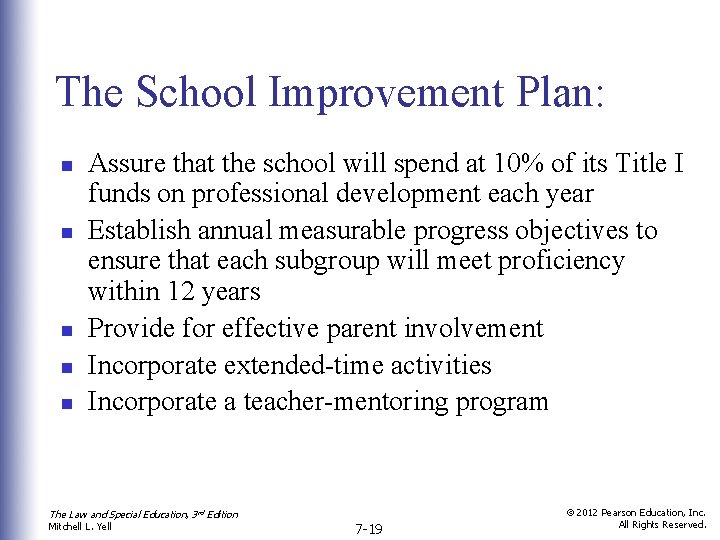 The School Improvement Plan: n n n Assure that the school will spend at