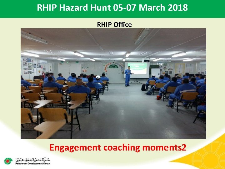 RHIP Hazard Hunt 05 -07 March 2018 RHIP Office Engagement coaching moments 2 