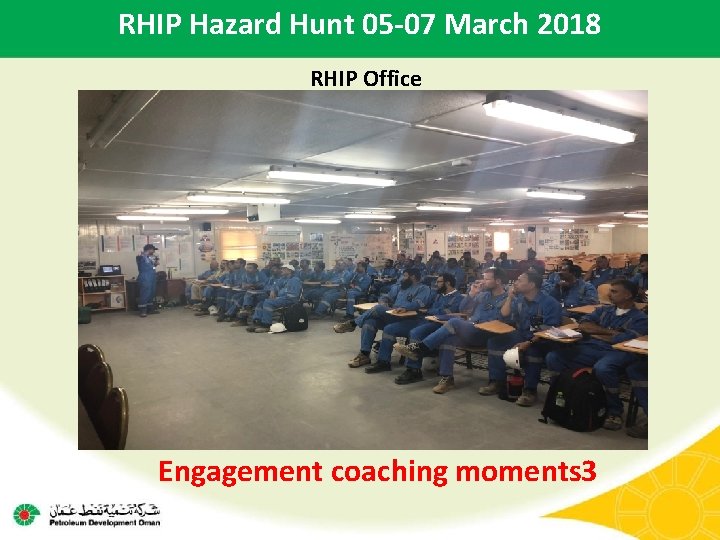 RHIP Hazard Hunt 05 -07 March 2018 RHIP Office Engagement coaching moments 3 