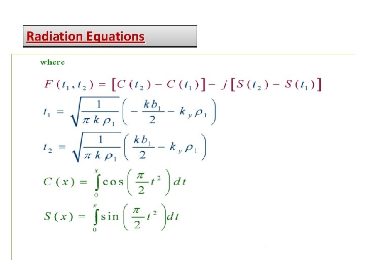 Radiation Equations 