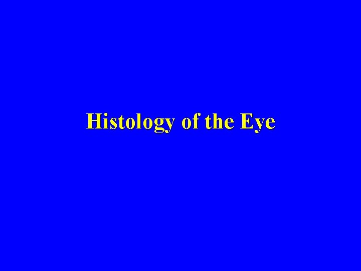 Histology of the Eye 