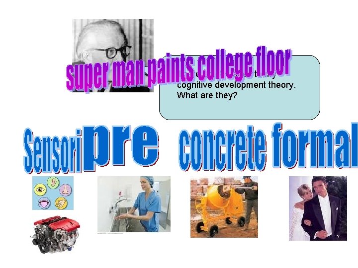 There are 4 stages to my cognitive development theory. What are they? 