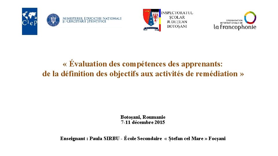  « Évaluation des compétences des apprenants: de la définition des objectifs aux activités