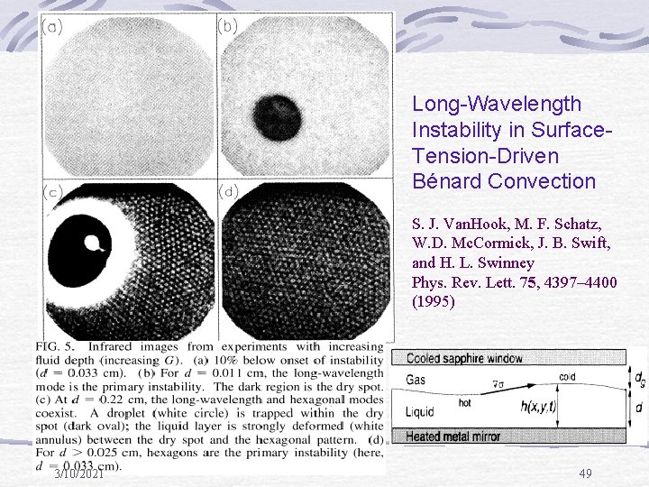 Long-Wavelength Instability in Surface. Tension-Driven Bénard Convection S. J. Van. Hook, M. F. Schatz,
