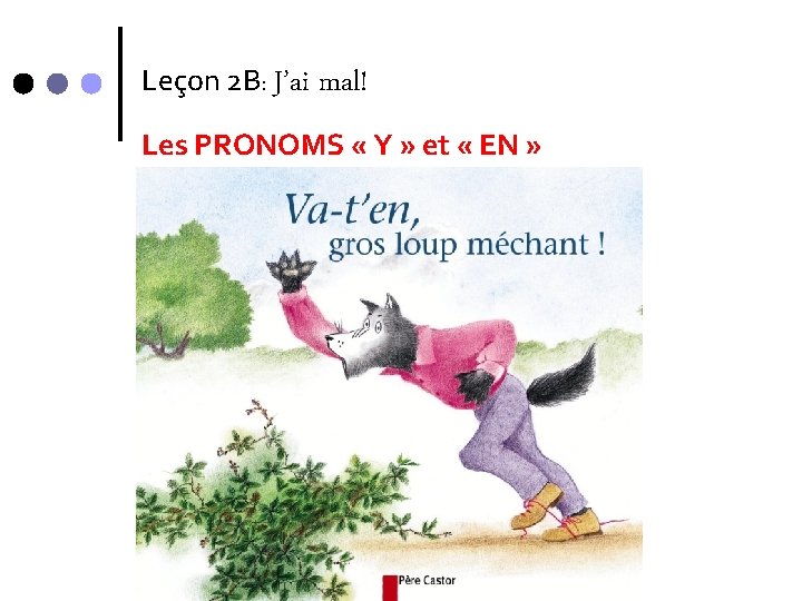 Leçon 2 B: J’ai mal! Les PRONOMS « Y » et « EN »