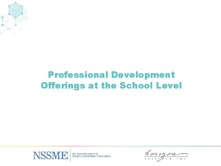 Professional Development Offerings at the School Level 