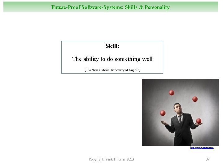 Future-Proof Software-Systems: Skills & Personality Skill: The ability to do something well [The New