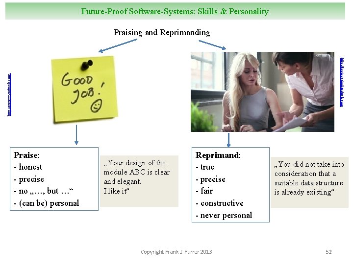 Future-Proof Software-Systems: Skills & Personality Praising and Reprimanding http: //www. mindtools. com http: //footage.